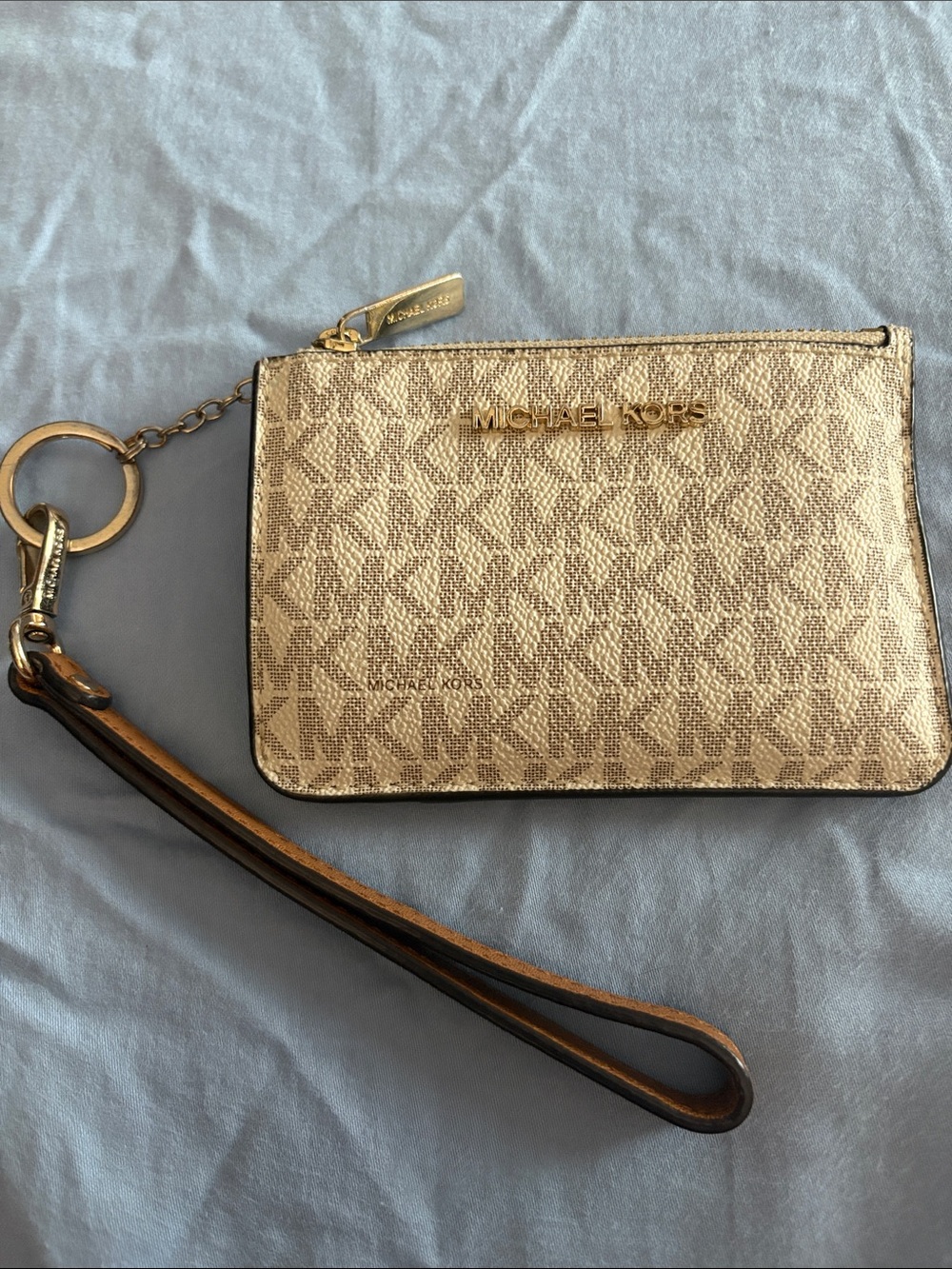 Michael Kors Metallic Gold Signature MK Wristlet
